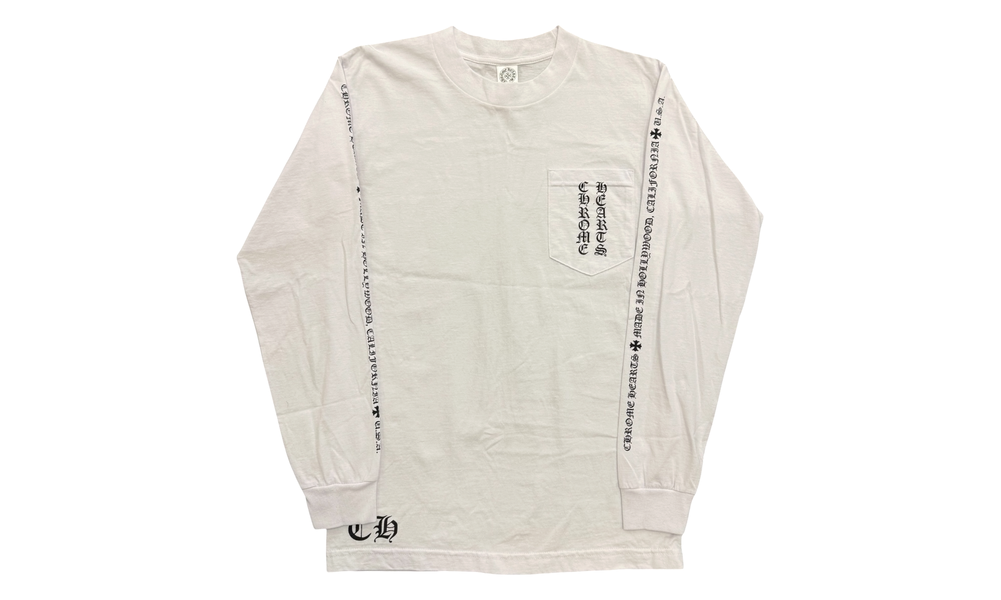 Chrome Hearts Vintage Floral Cross White Longsleeve T-Shirt