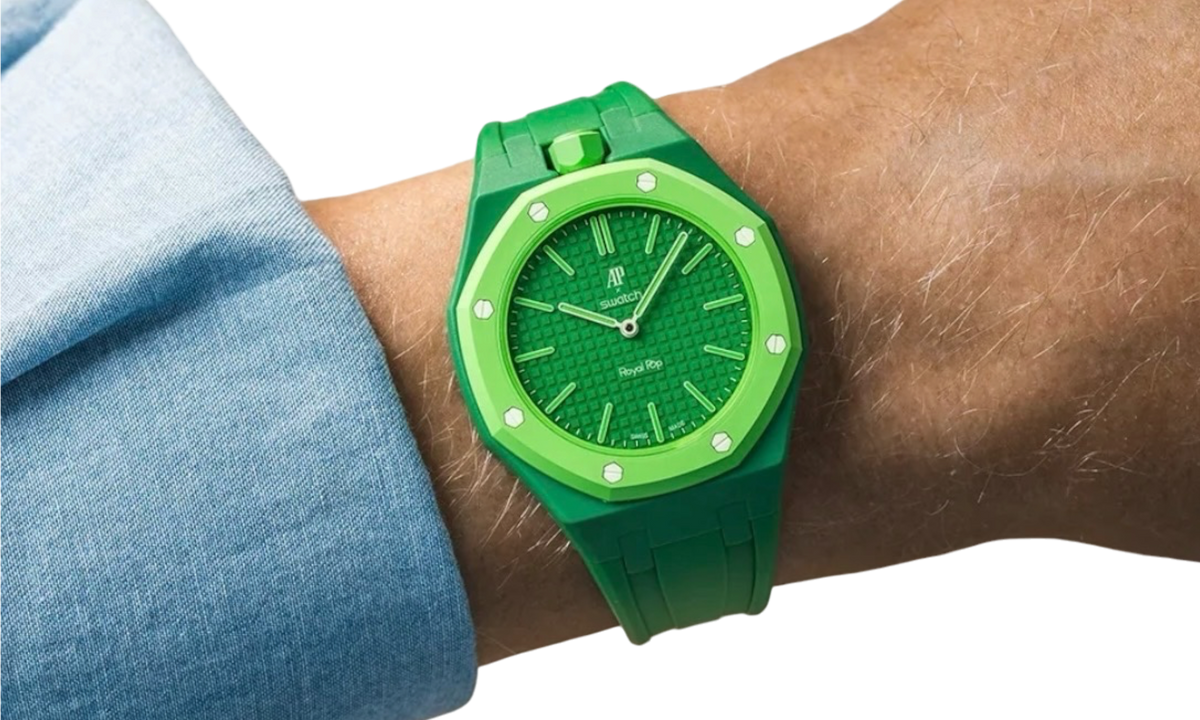 Swatch x Audemars Piguet AP Bioceramic Royal Pop Green Eight on Green Rubber Band & Green Case
