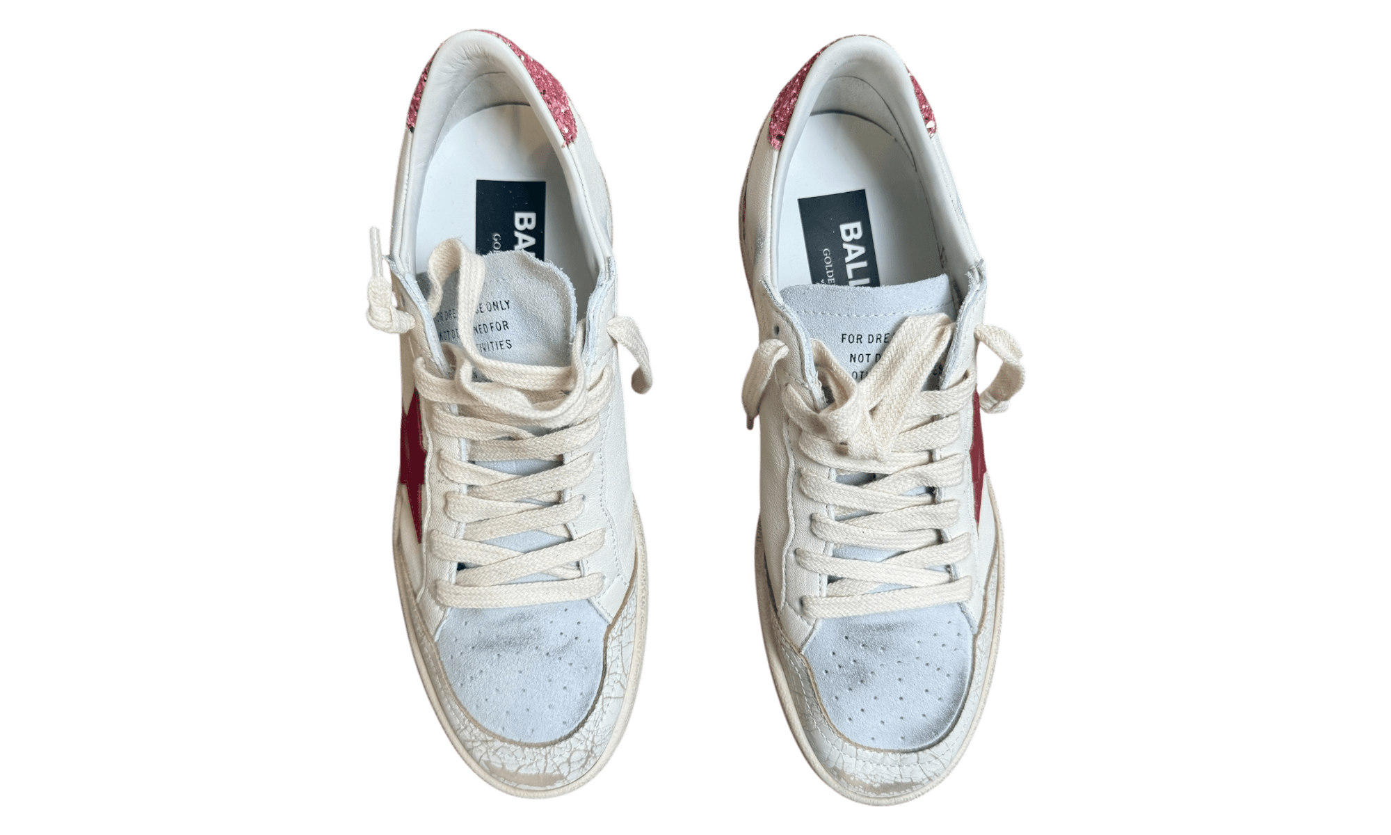 Golden Goose Women's Pink Ball Star Leather Sneakers