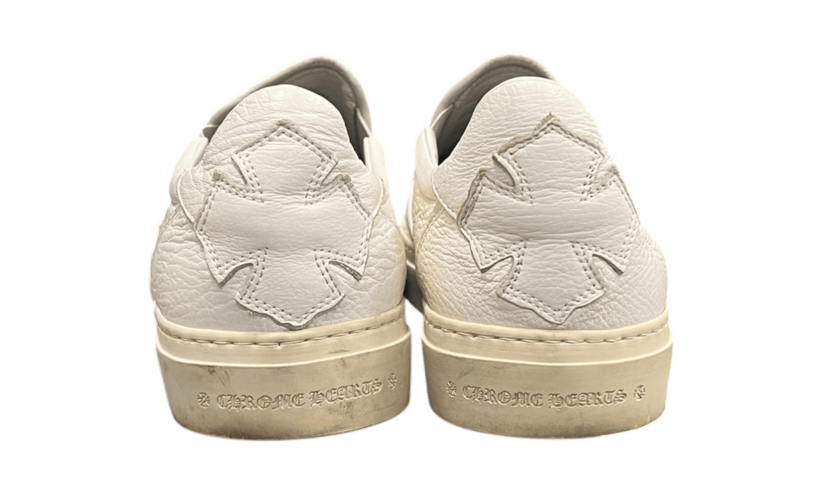 Chrome Hearts Slip-On White Calf Leather Dagger Sneaker (PreOwned) (Rep Box)