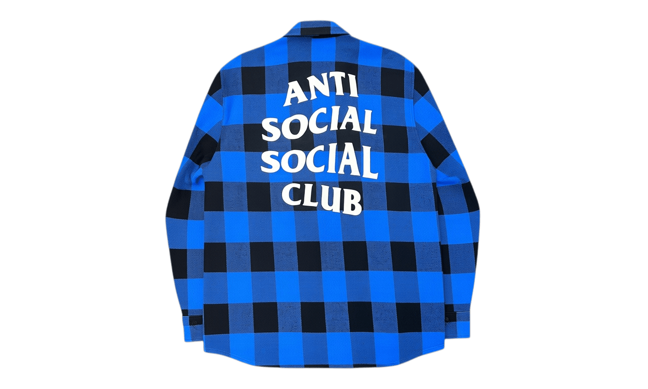 Anti Social Social Club Blue Plad Blur Flannel (PreOwned)