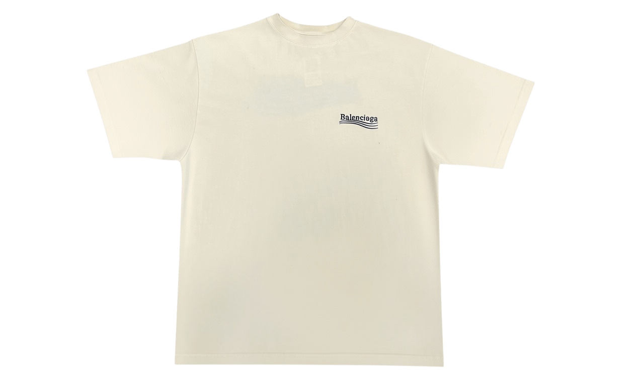 Balenciaga Political Campaign Logo Beige Tee (PreOwned)