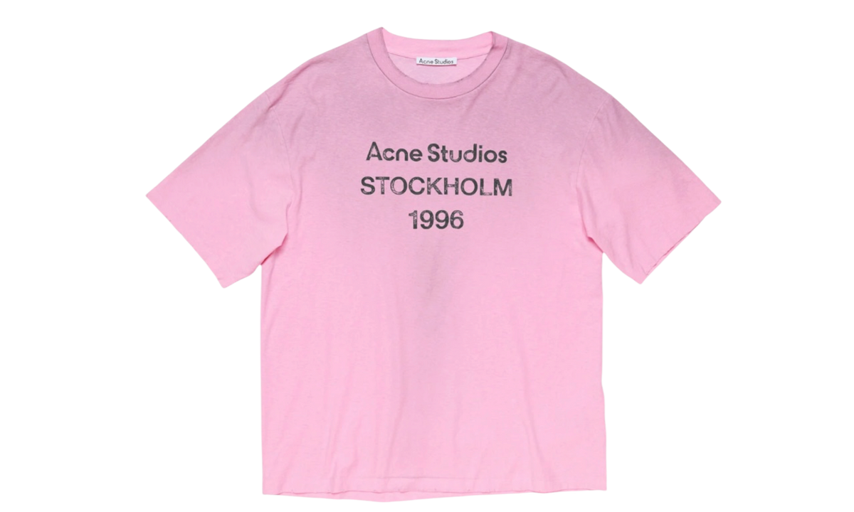 Acne Studios Sprayed Cotton Candy Pink Logo T-Shirt