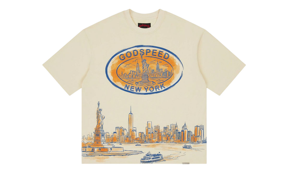 Godspeed New York Skyline Bone T-Shirt