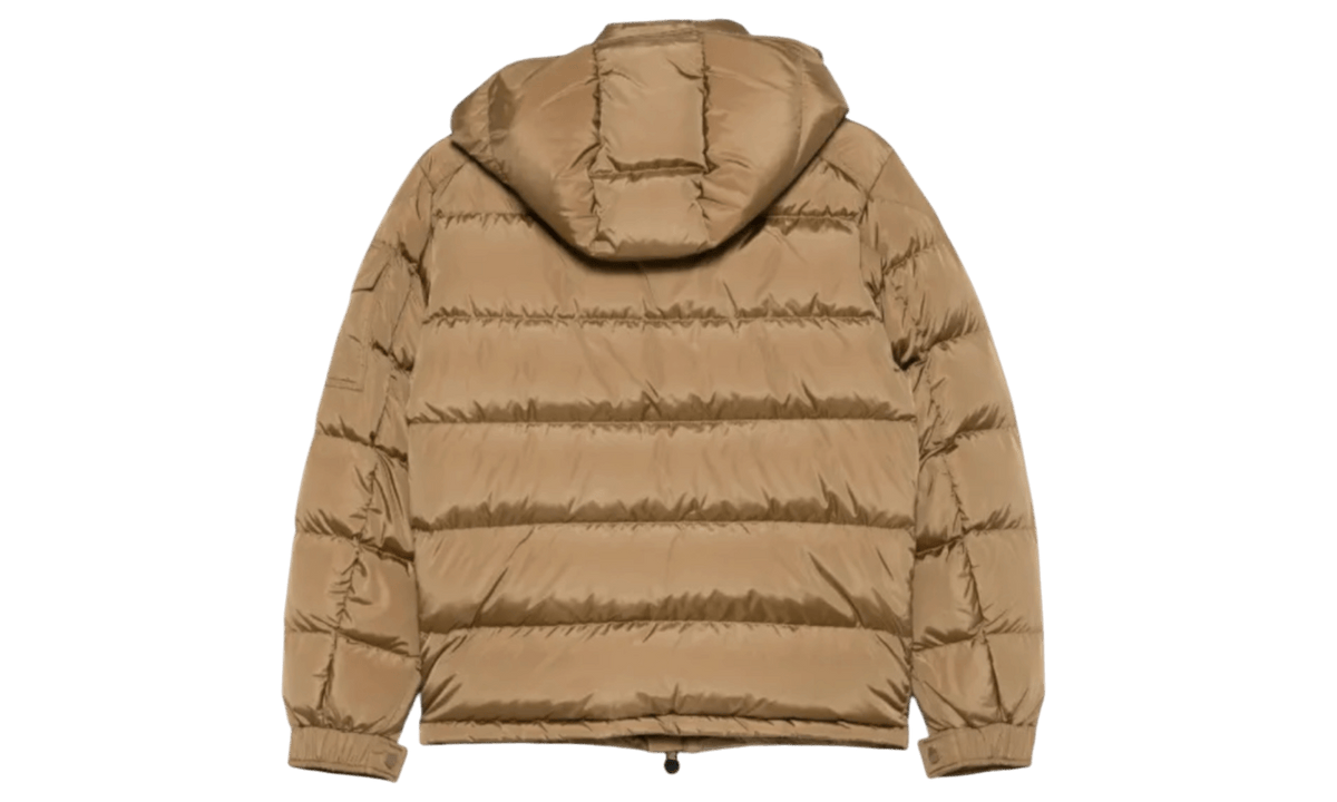 Moncler Mens Maya Hooded Down Brown Puffer Jacket