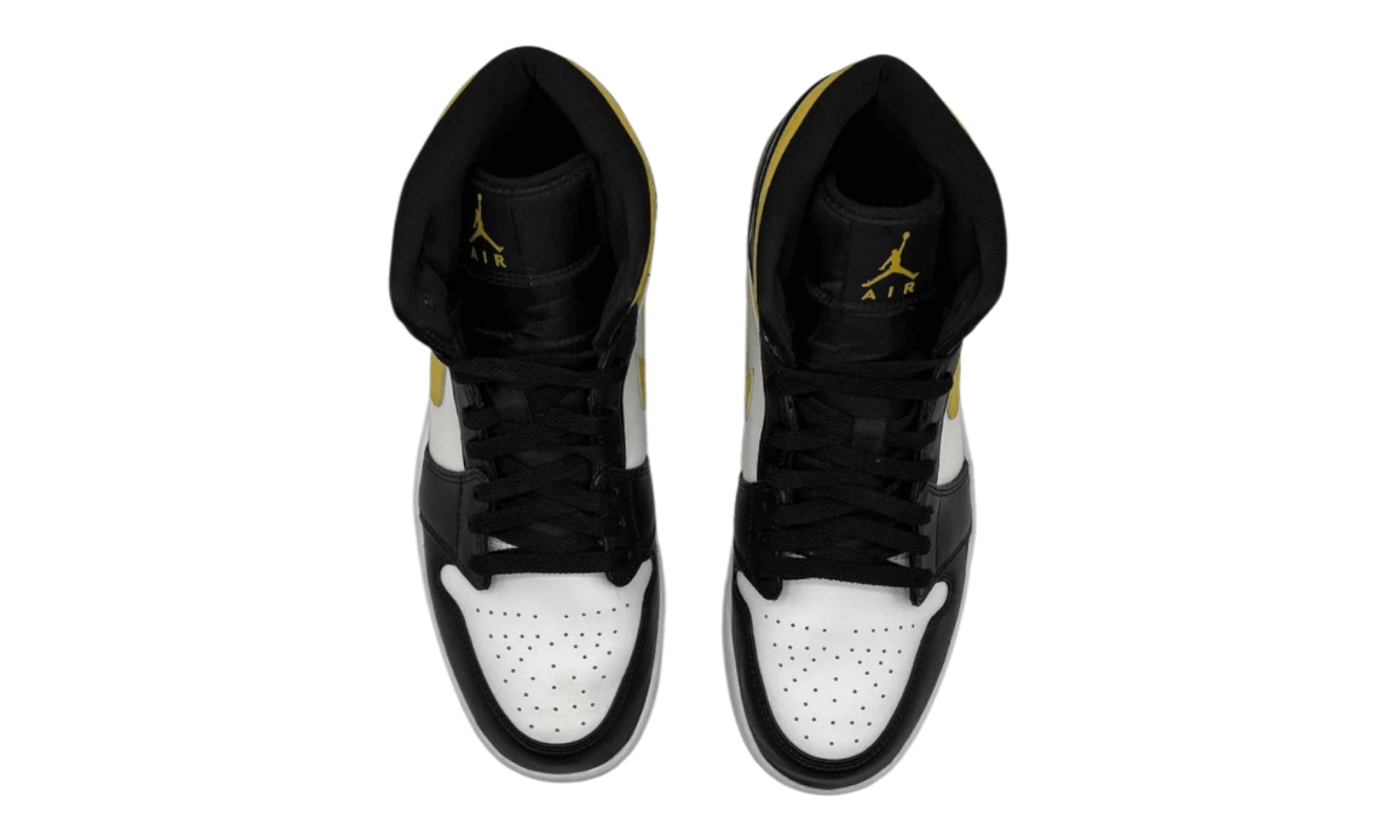 Jordan 1 Mid White Pollen Black (PreOwned) (No Box)