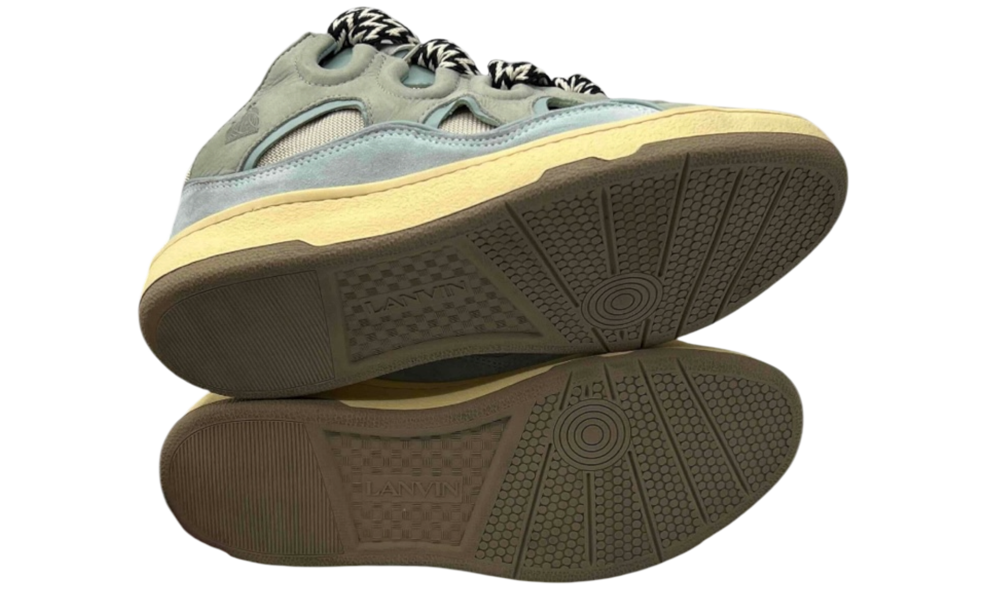 Lanvin Leather Curb Sneaker Light Blue (PreOwned)
