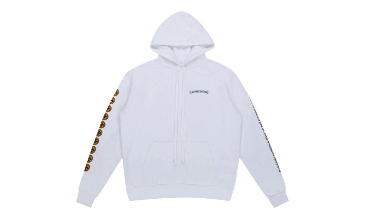 Chrome Hearts Yellow Plus Cross White Hoodie