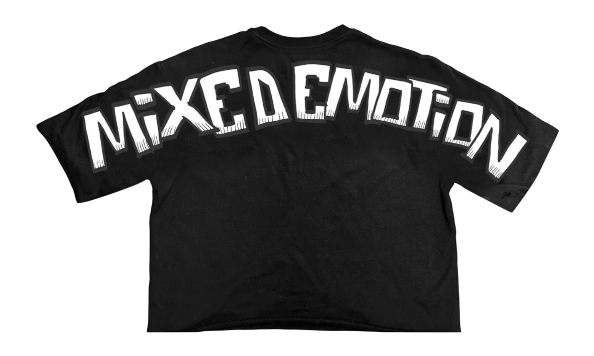 Mixed Emotion Black “Monster” Cropped Tee