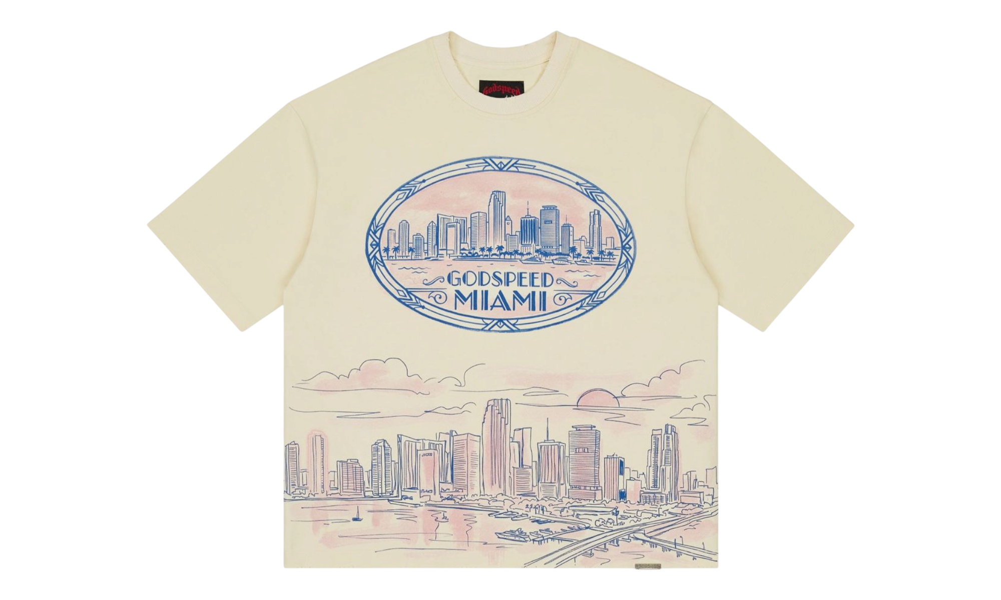 Godspeed Miami Skyline Bone T-Shirt
