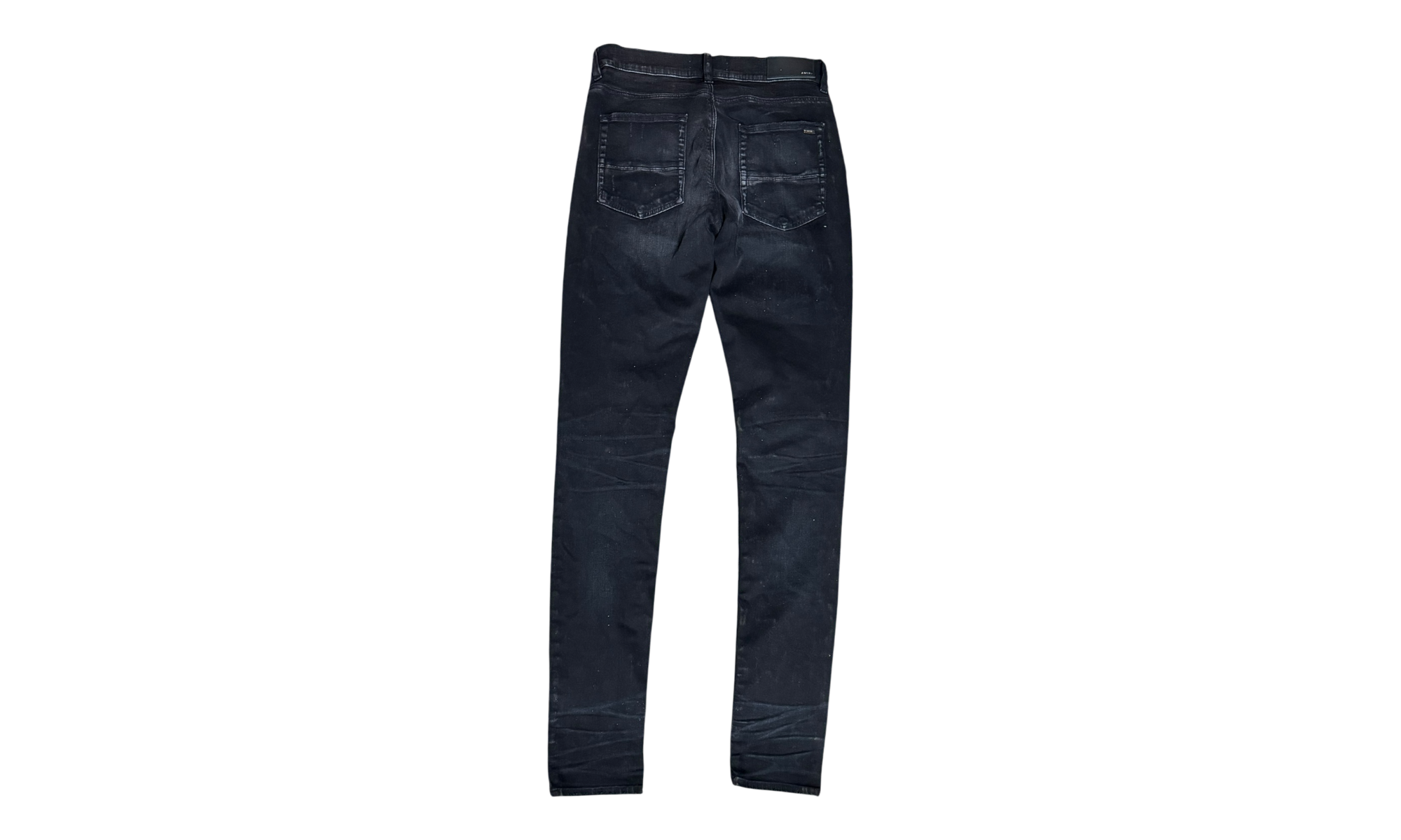Amiri MX1 Blue Suede Patch Black Jeans (PreOwned)