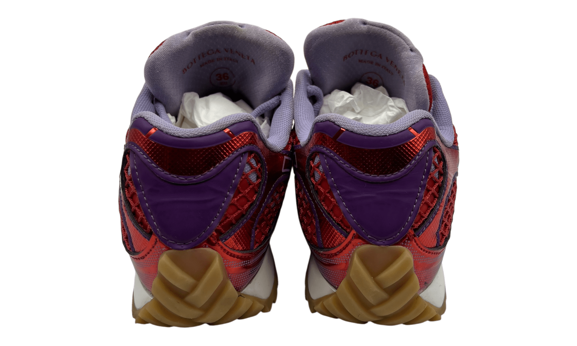 Bottega Veneta "Metallic Red Wisteria" Orbit Sneaker (PreOwned)