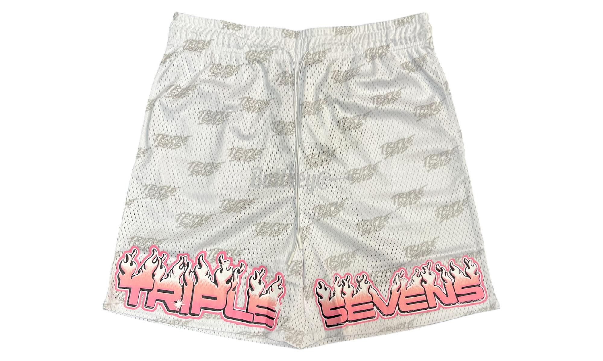 Triple Sevens White/Pink Mesh Shorts