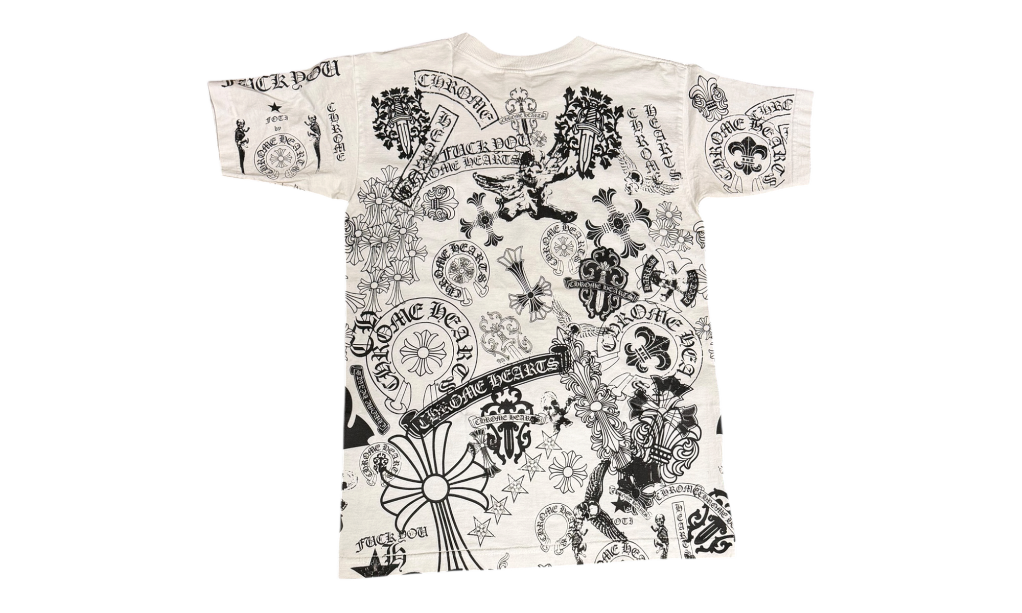Chrome Hearts All Over Print Vintage White T-Shirt