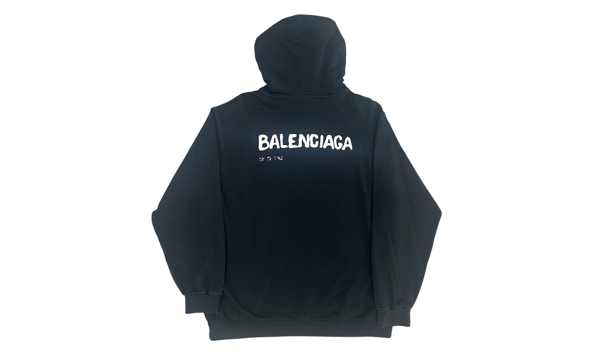 Balenciaga Medium Fit Black/White Hoodie (PreOwned)