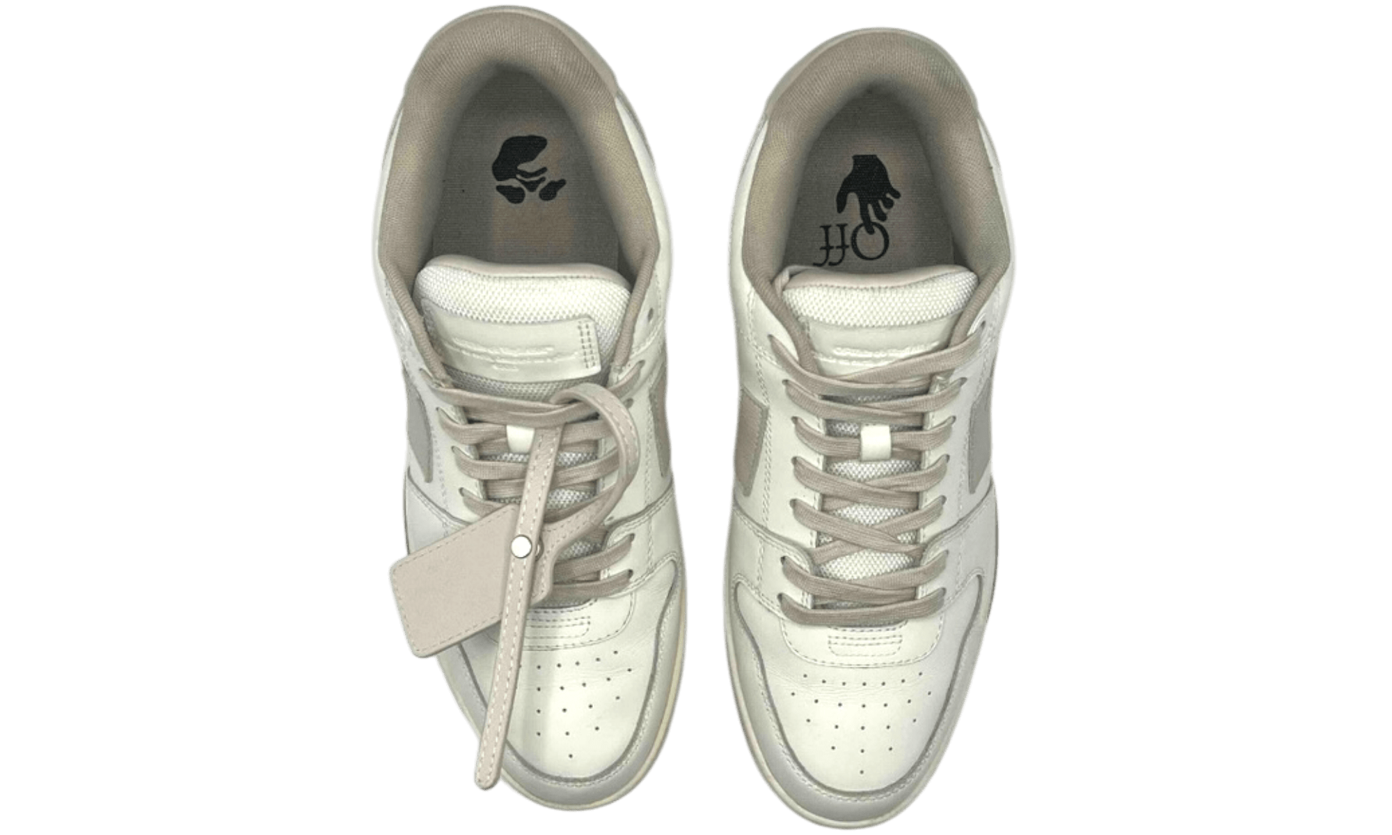 OFF-WHITE Out Of Office OOO Low Tops White Beige (PreOwned)