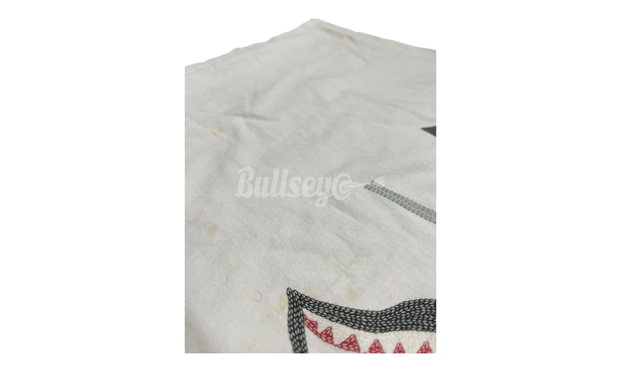 Bape Shark Zip Up Logo White T-Shirt (PreOwned)