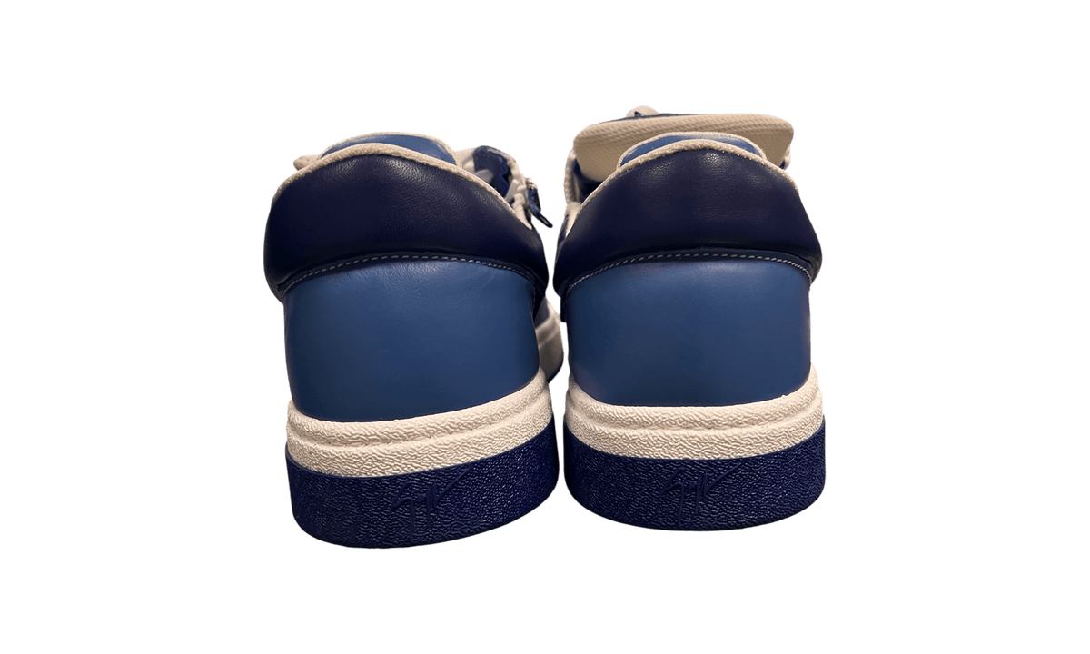 Giuseppe Zanotti Blue/White Leather Low Sneakers (Preowned)