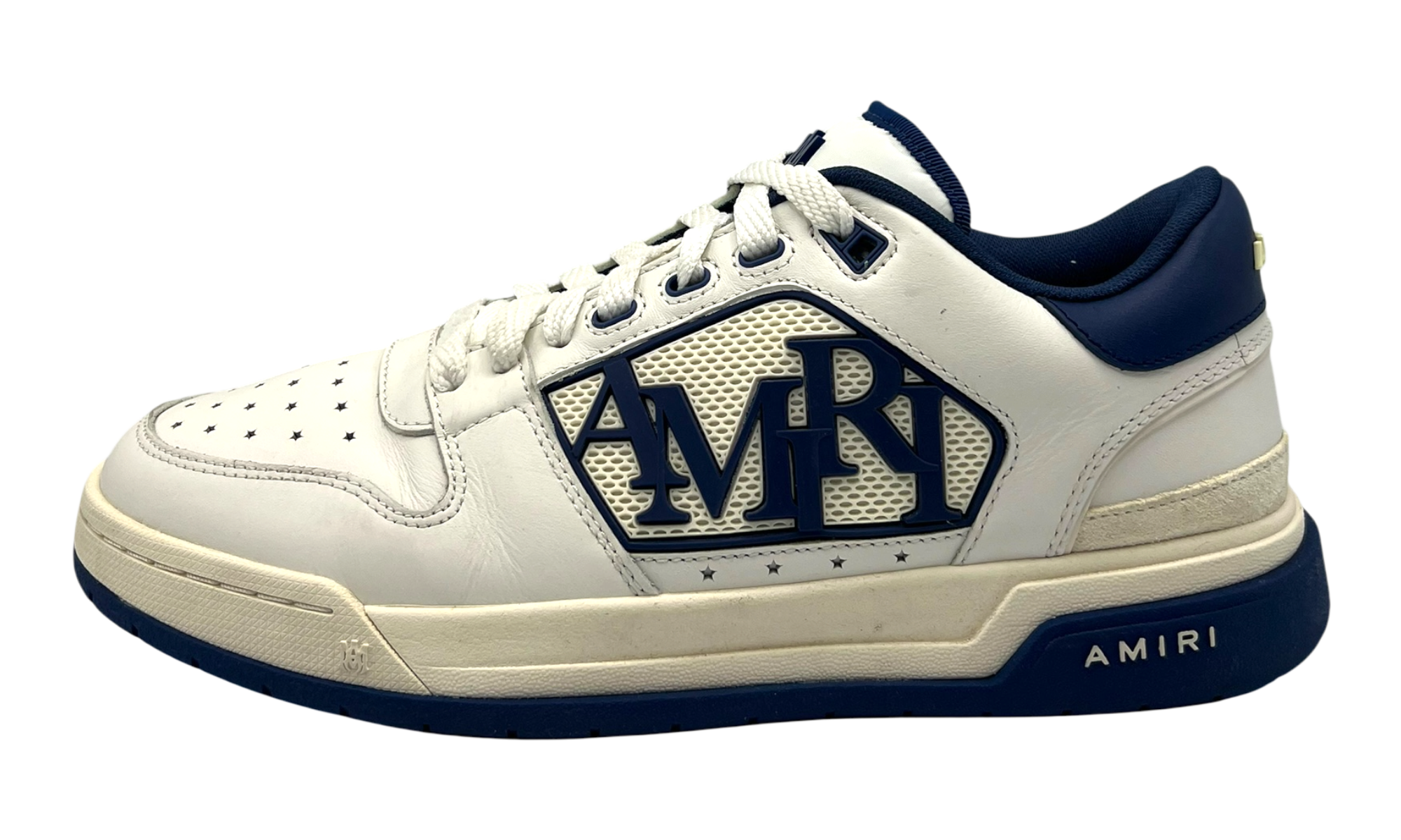 Amiri White & Navy Classic Low Sneaker (PreOwned) (One Replacement Insole) 