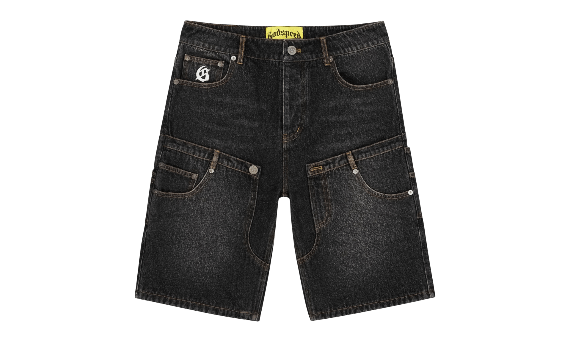 Godspeed Twin Panel Black Denim Shorts