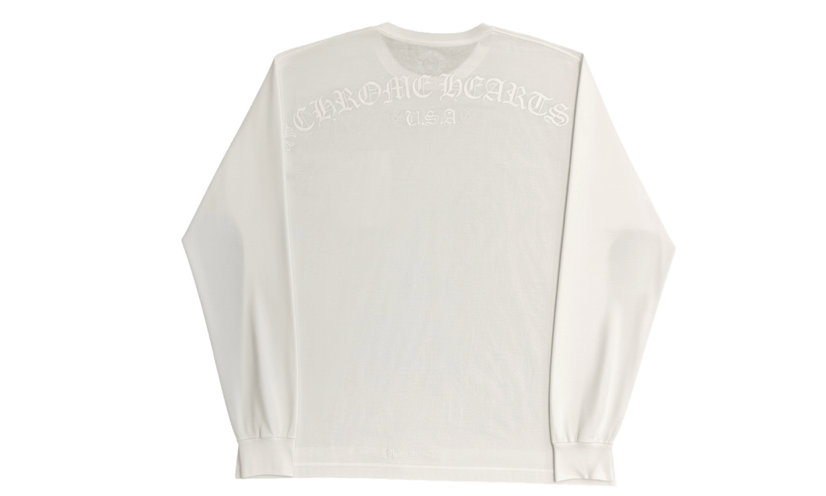 Chrome Hearts White Long Sleeve Horseshoe Pocket Tee