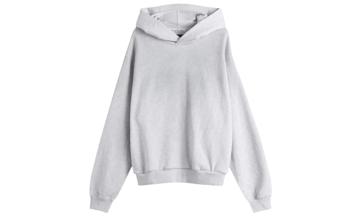Acne Studios Fleece Logo Pale Grey Melange Hoodie
