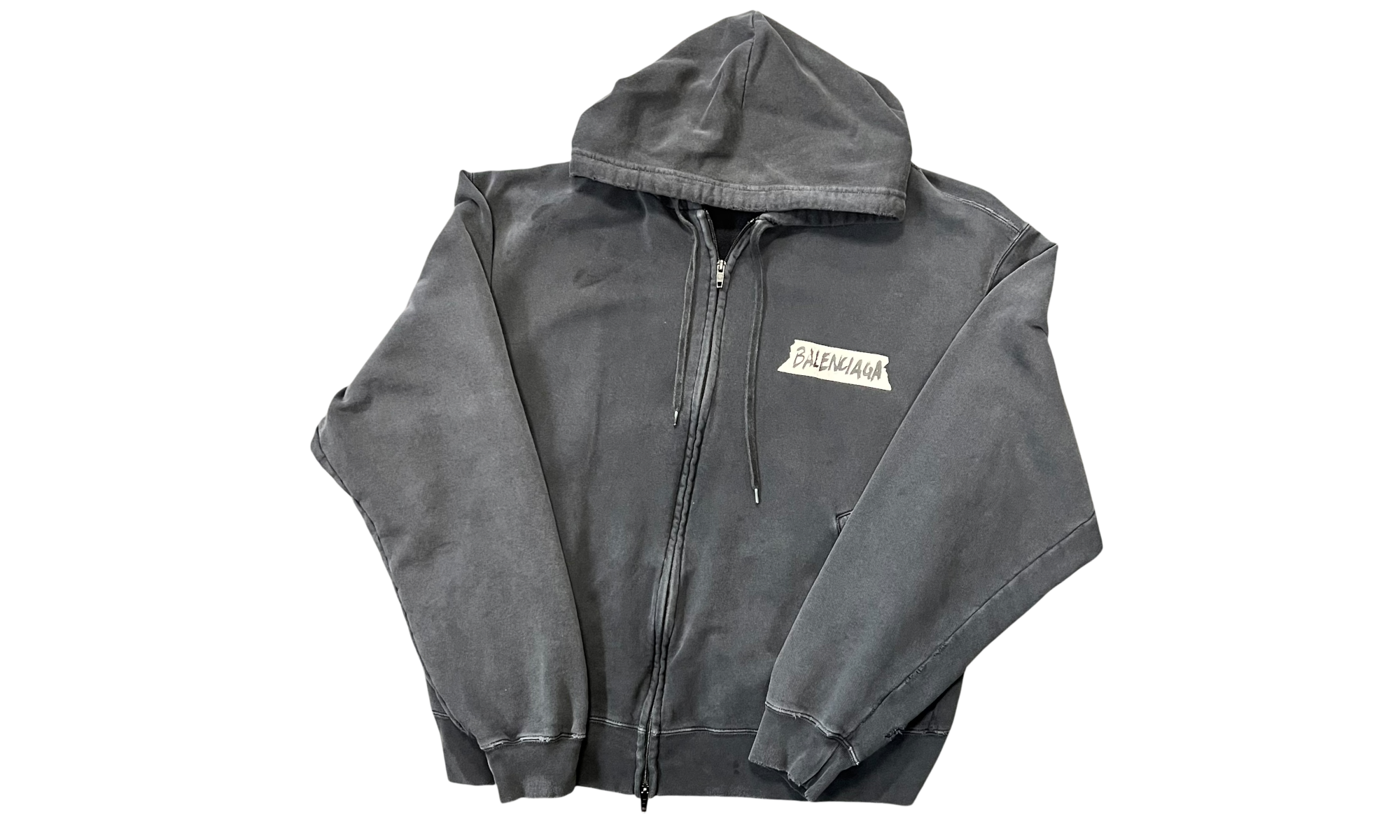 Balenciaga Masking Tape Black Zip Up (PreOwned)