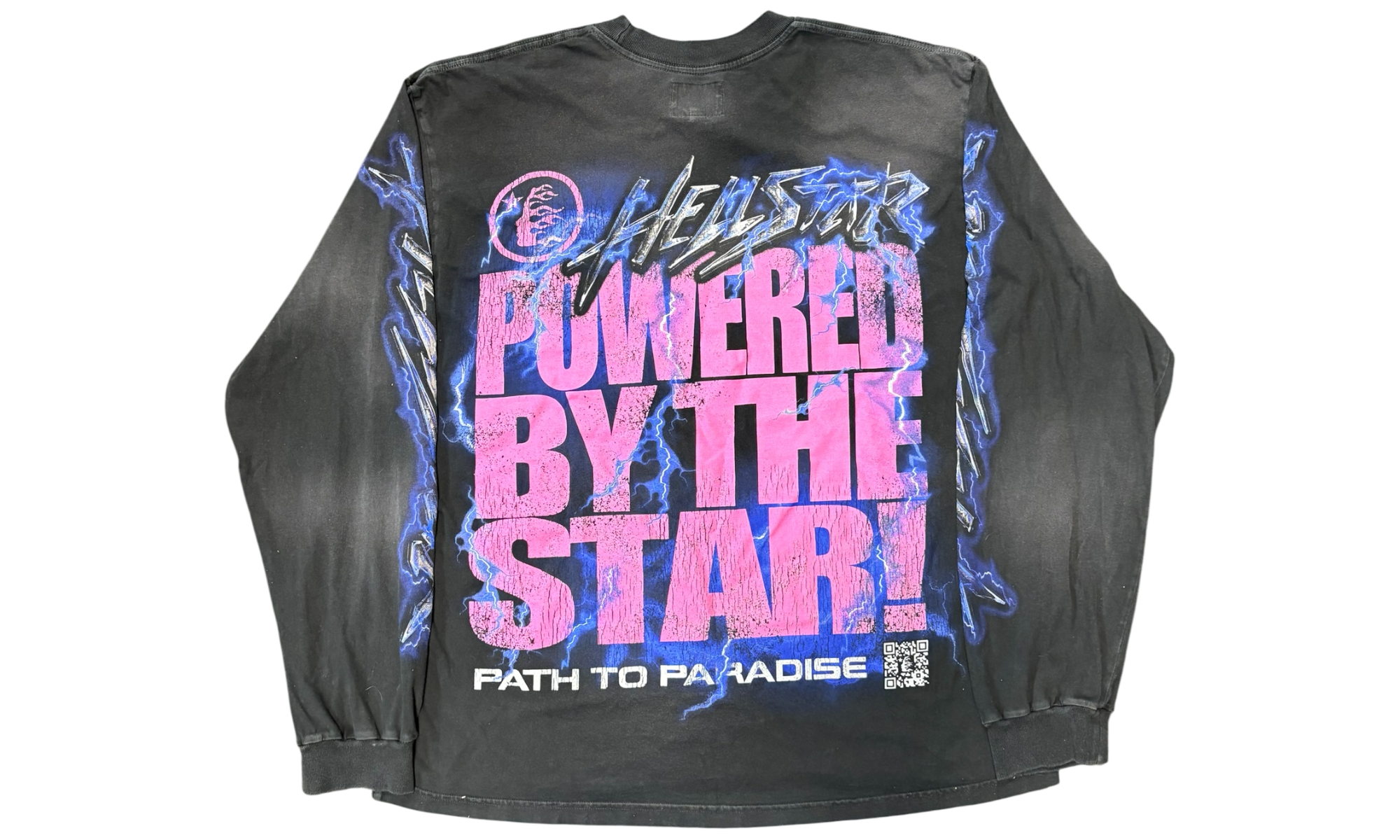 Hellstar Powered By The Star Black Longsleeve T-Shirt (PreOwned)