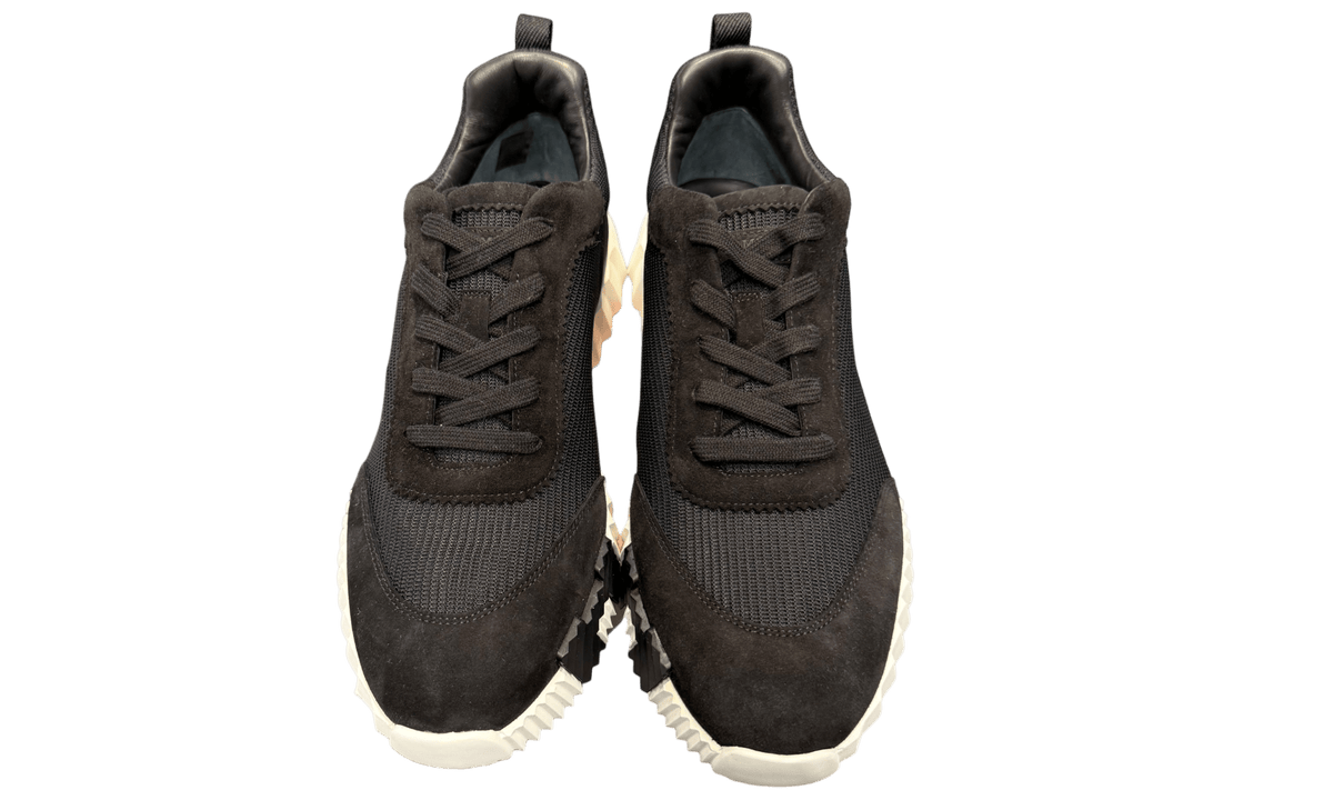 Hermes Black Mesh and Suede Bouncing Lace Up Sneakers