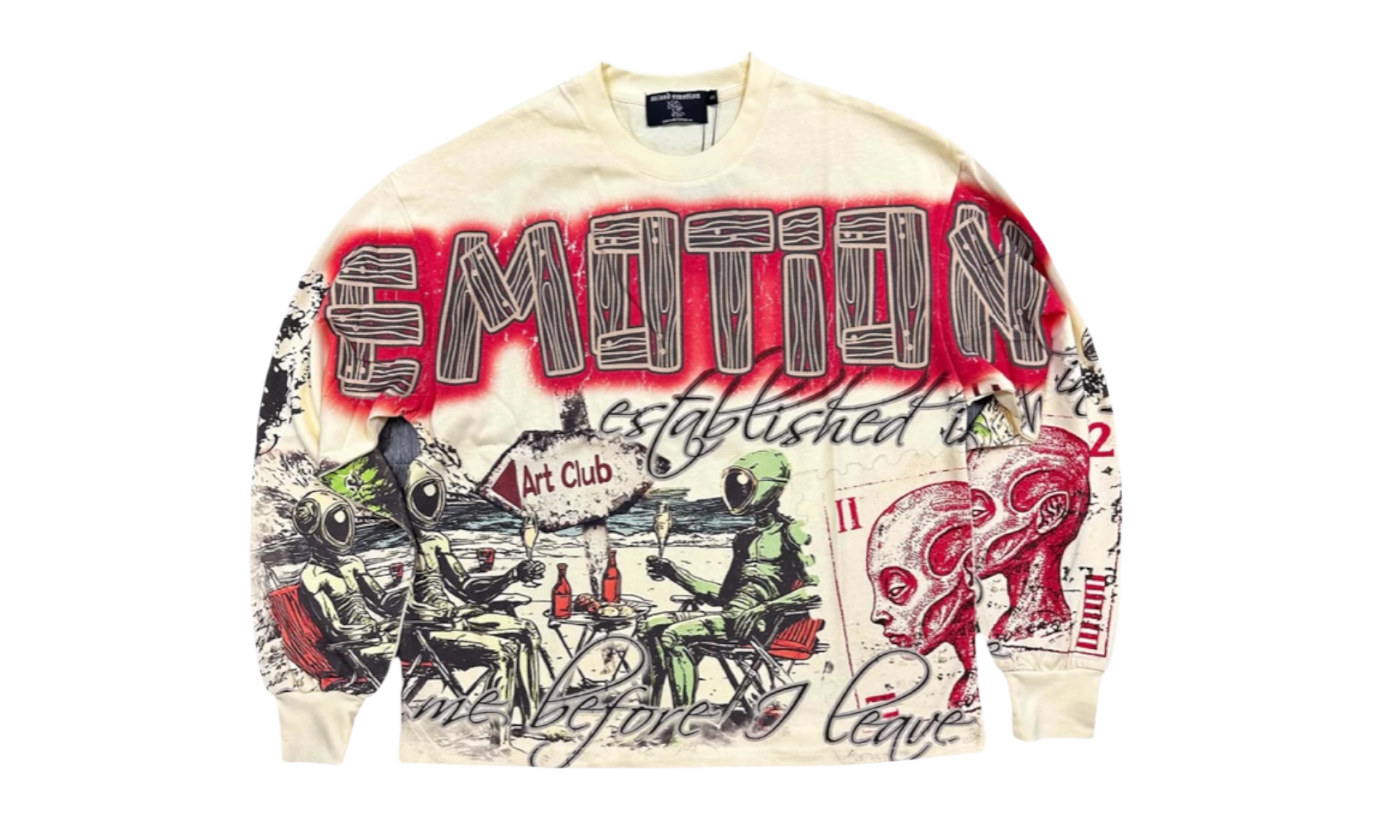 Mixed Emotions Cream Art Club Long Sleeve T-Shirt