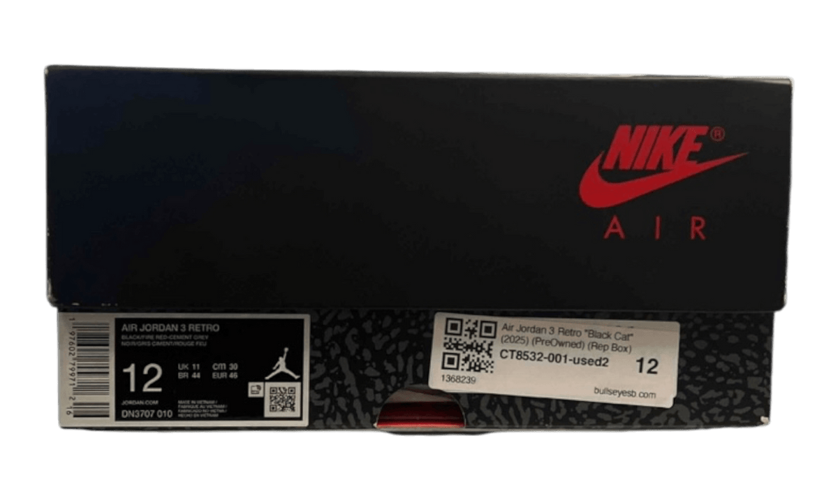 Air Jordan 3 Retro "Black Cat" (2025) (PreOwned) (Rep Box)
