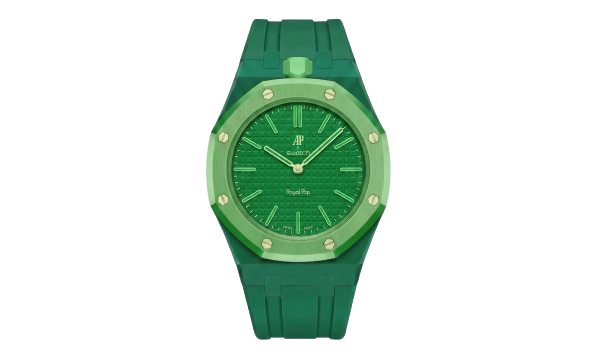 Swatch x Audemars Piguet AP Bioceramic Royal Pop Green Eight on Green Rubber Band & Green Case