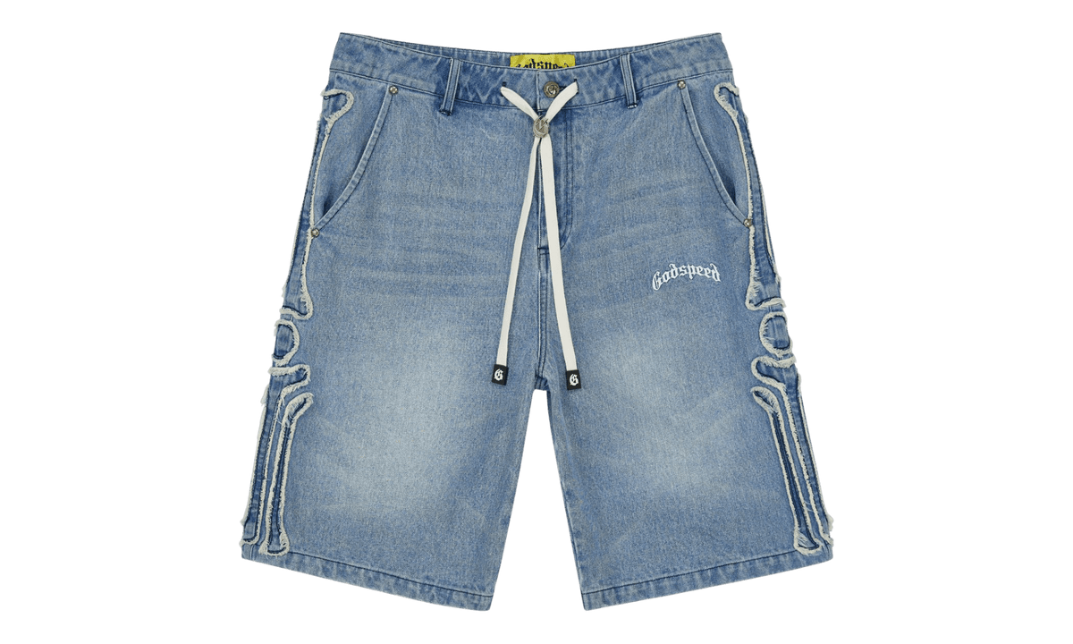 Godspeed Femur Frayed Denim Blue Shorts
