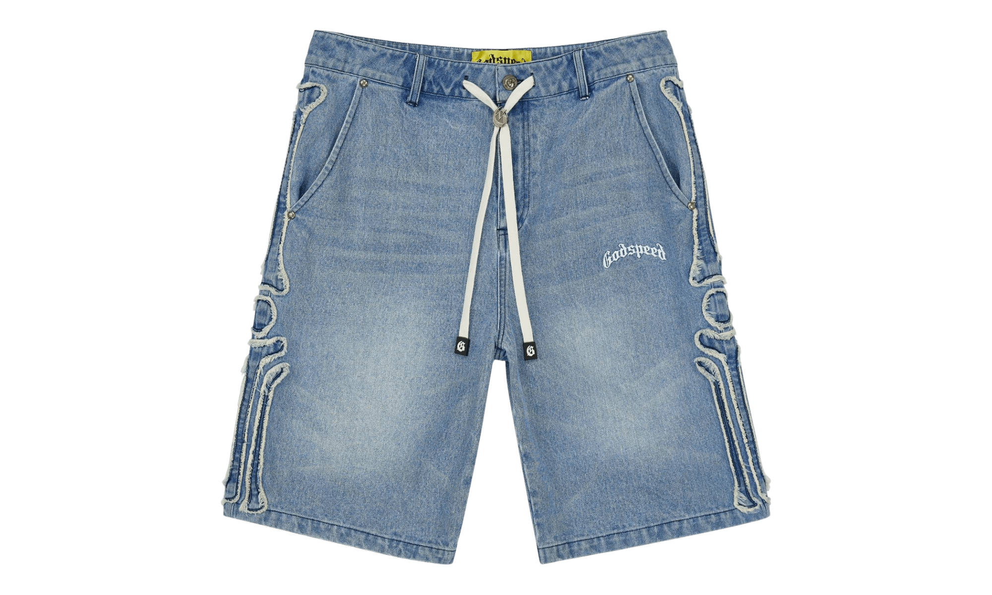 Godspeed Femur Frayed Denim Blue Shorts