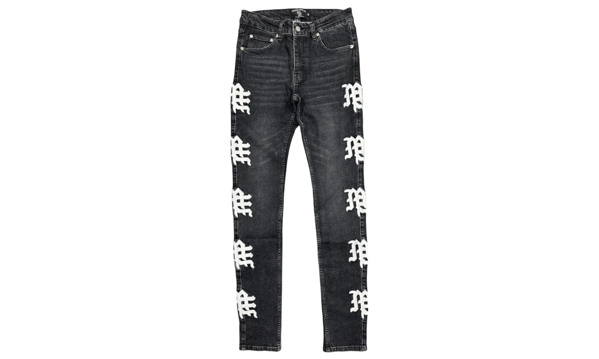 Mixed Emotion "Monogram" Black Wash Denim