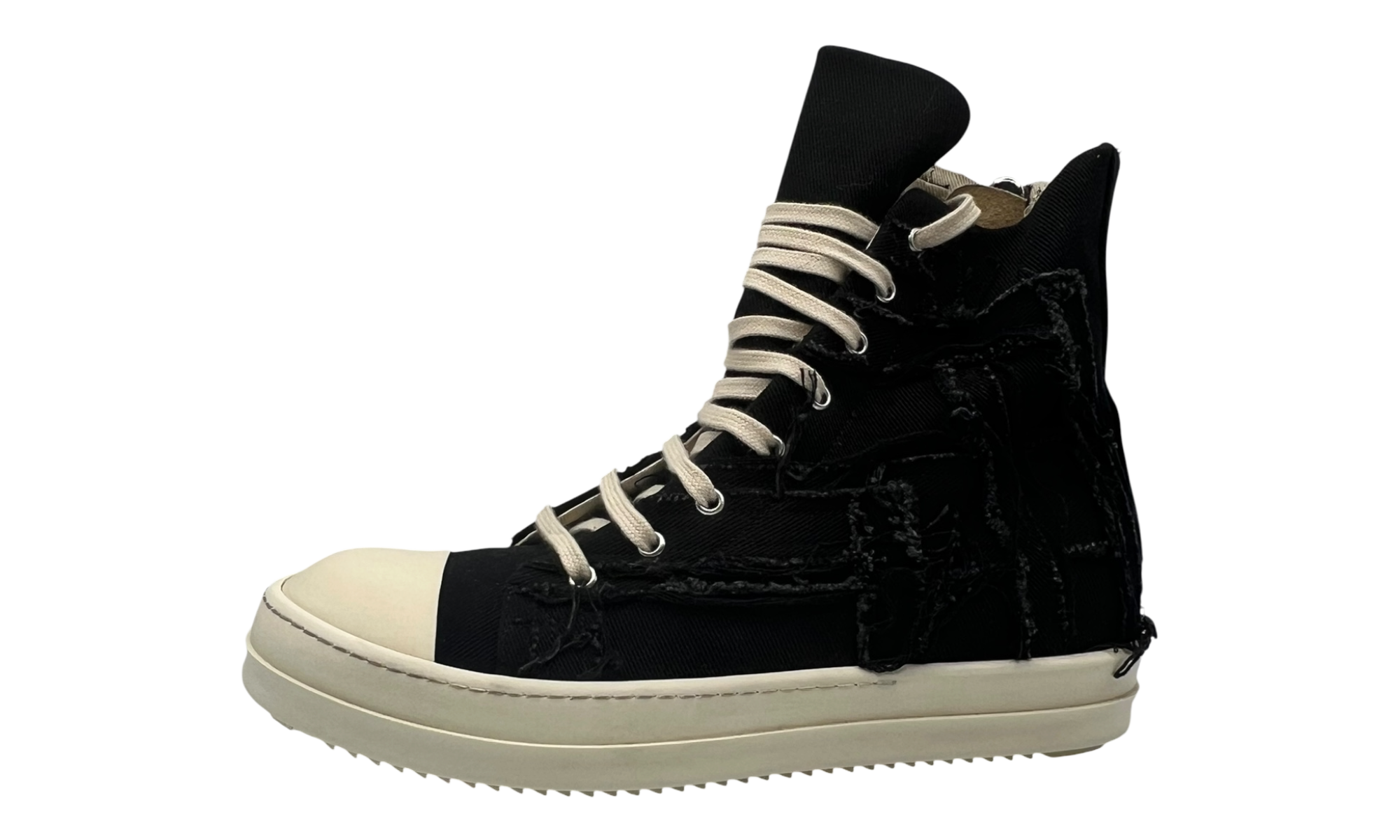 Rick Owens DRKSHDW Slashed Sneaks Black Milk (PreOwned)