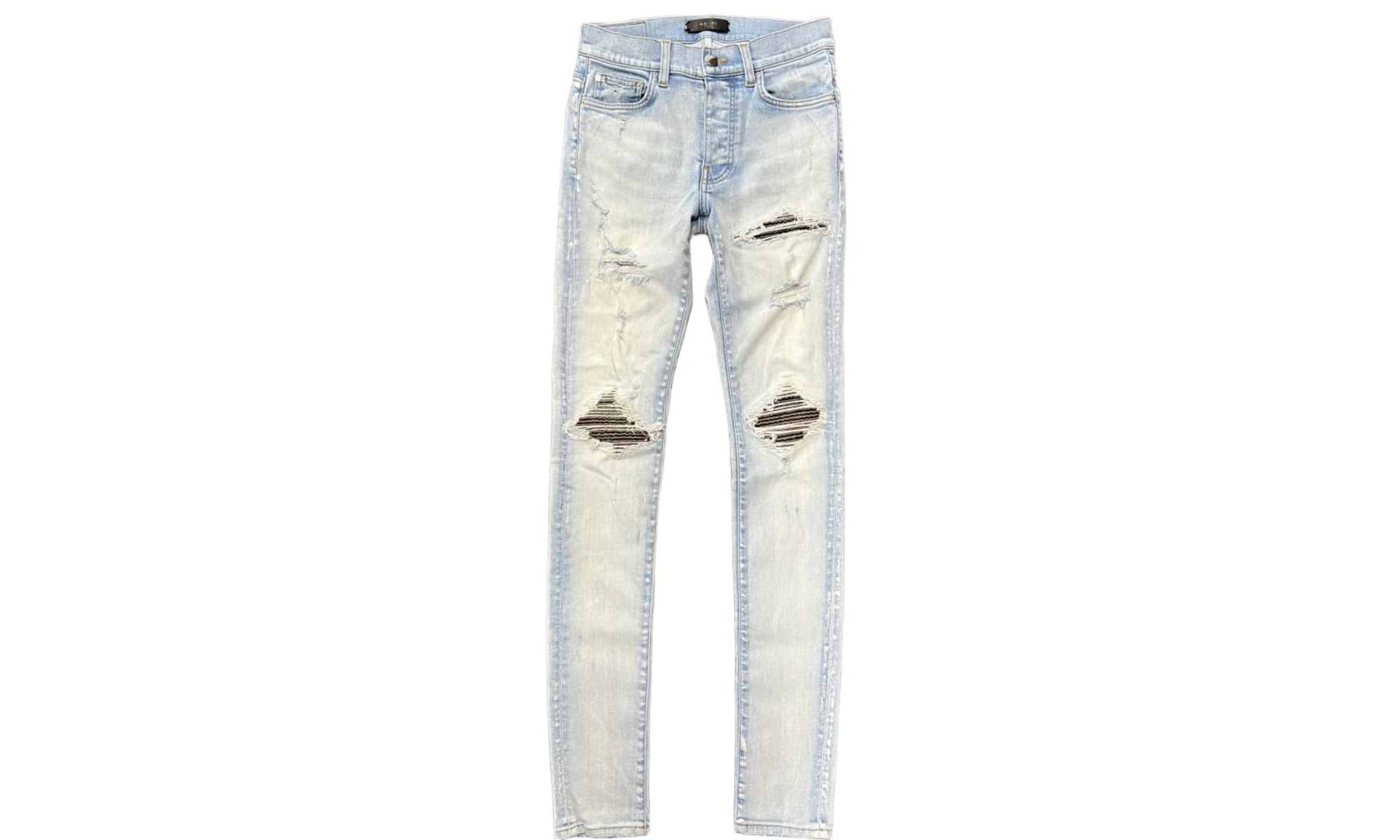 Amiri MX1 Camo Patch Blue Jeans (PreOwned)