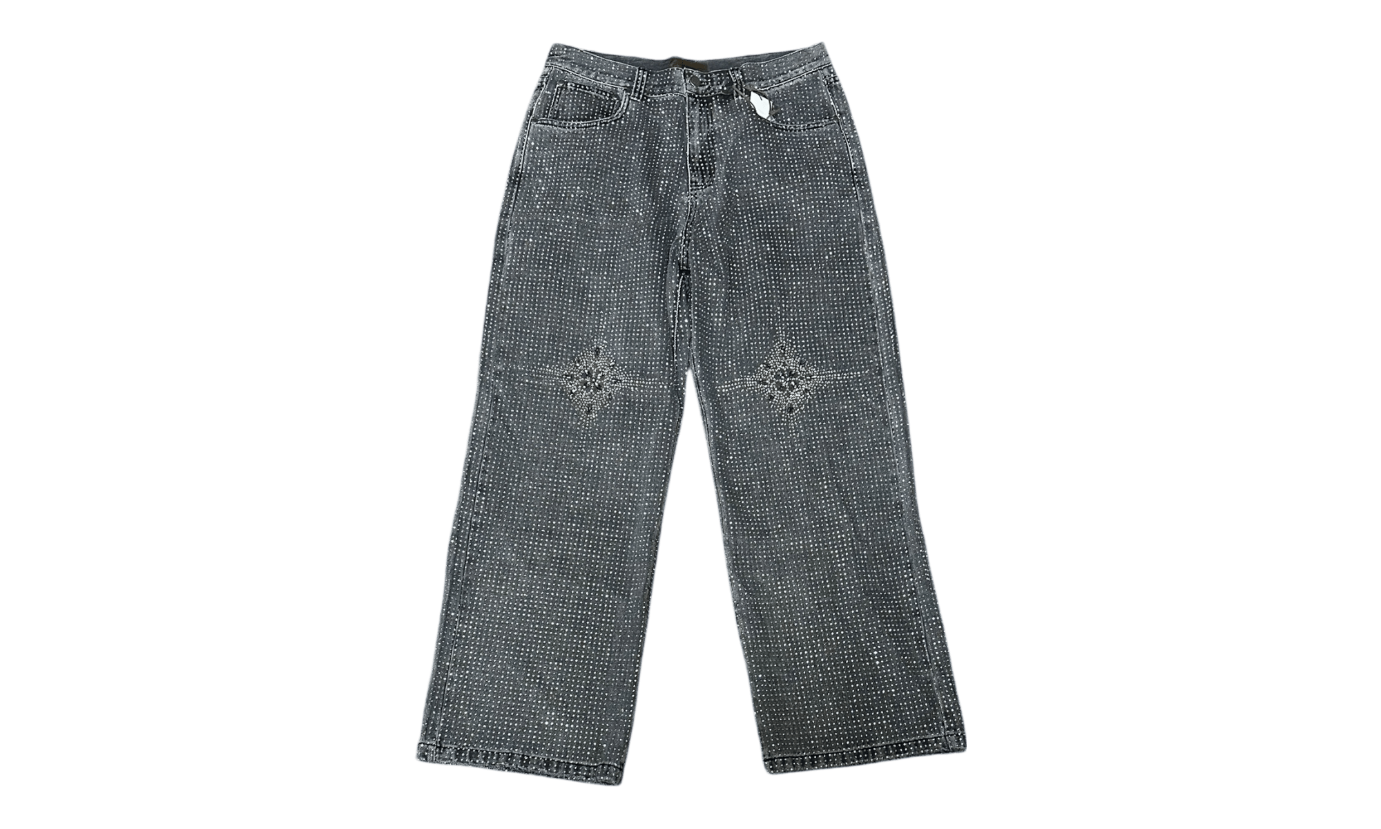BIRTH OF ROYAL CHILD rhinestone-embellished "Black" straight jeans
