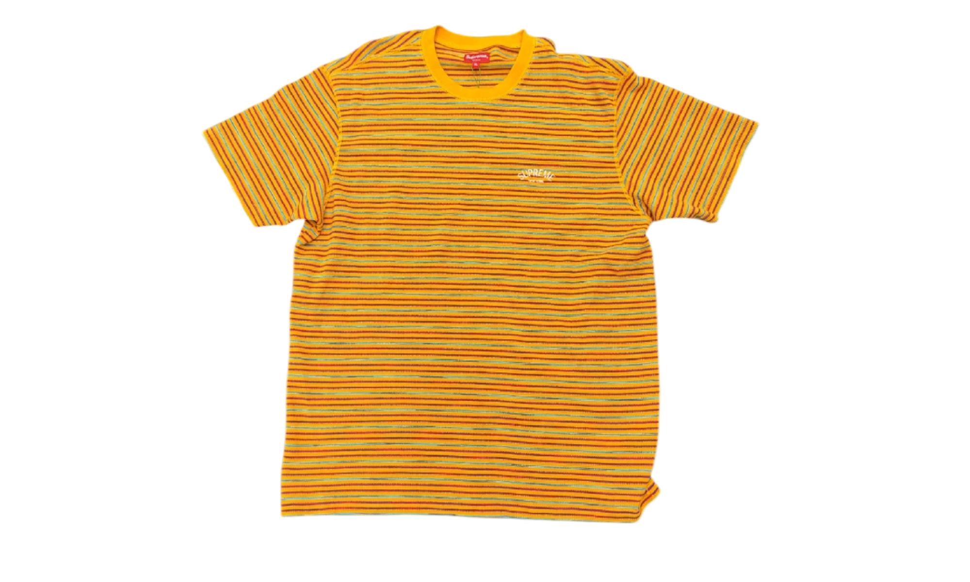 Supreme Waffle Yellow Striped T-Shirt