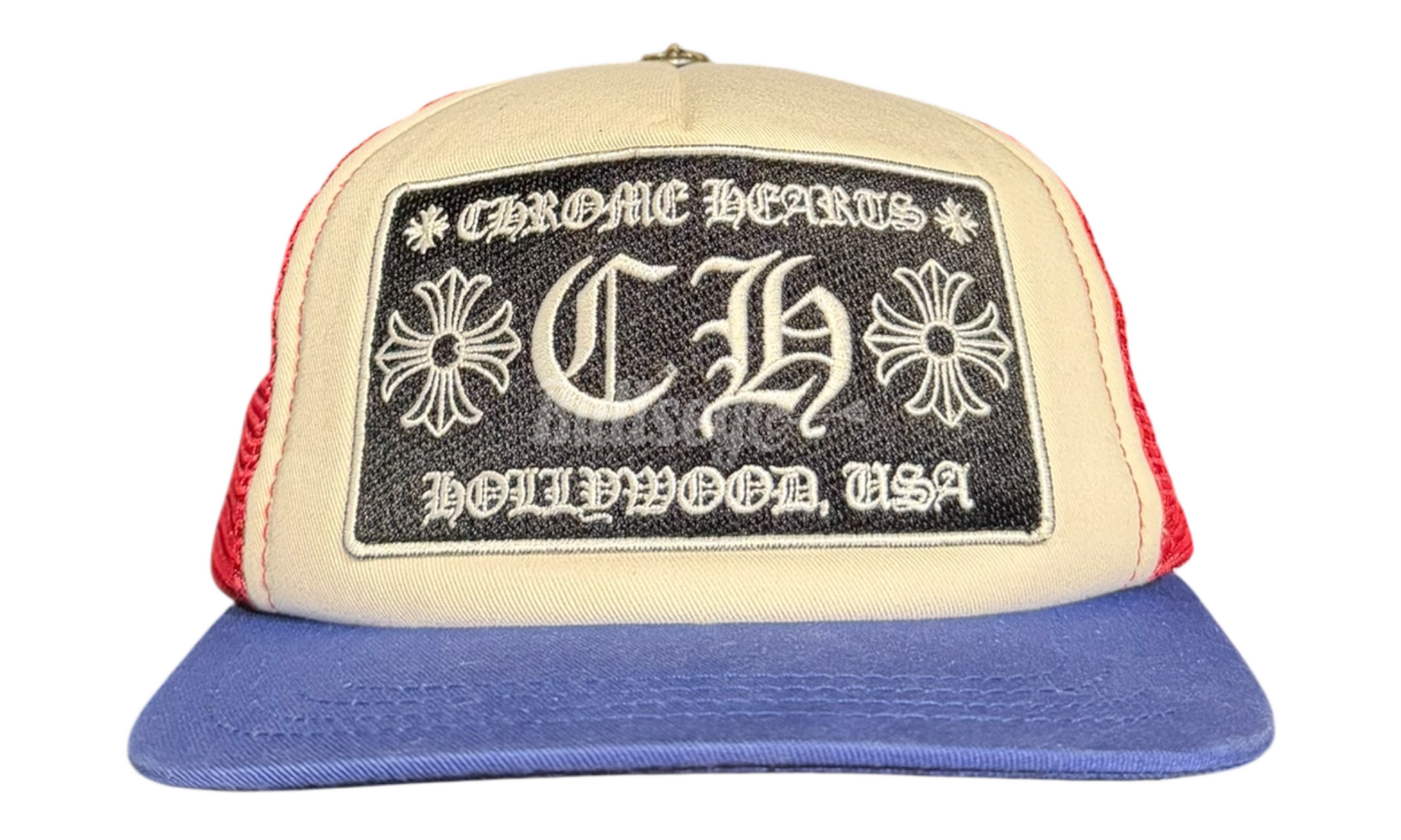 Chrome Hearts CH Hollywood Trucker Hat Red/White/Blue