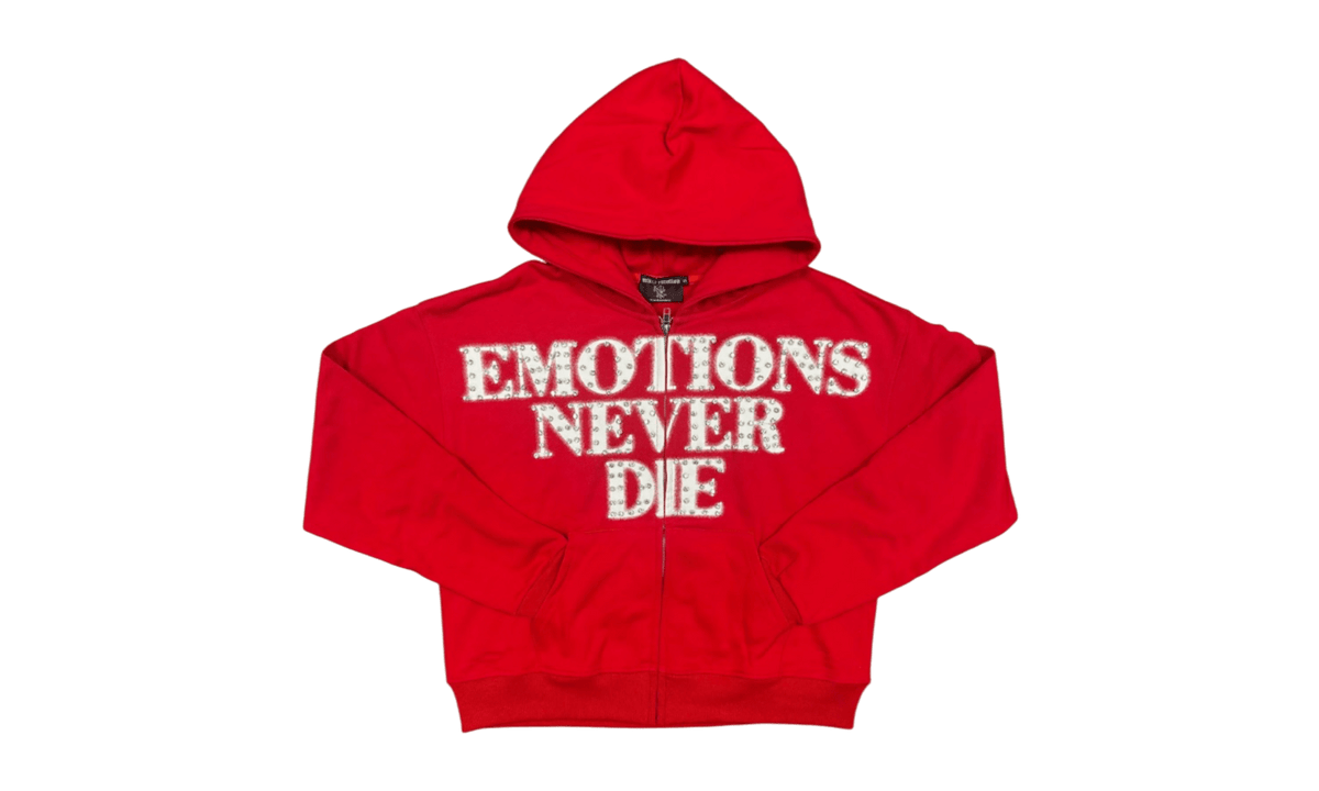Mixed Emotion "End" Red Rhinestone Hoodie
