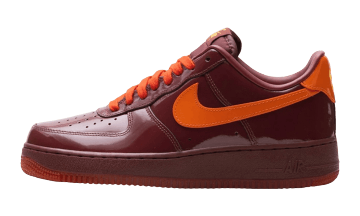 Nike Air Force 1 Low Patent Leather Dark Team Red Safety Orange (No Box)