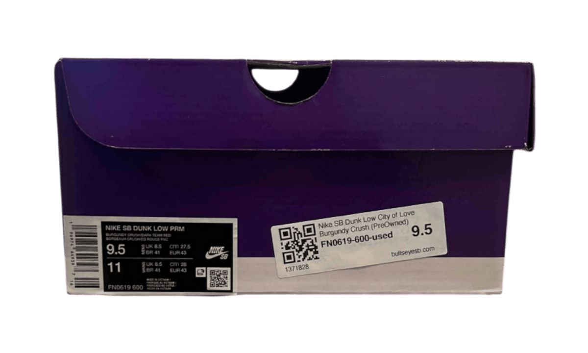 Nike SB Dunk Low City of Love Burgundy Crush (PreOwned)
