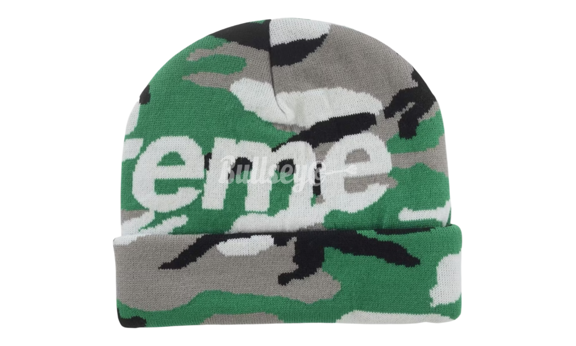 Supreme Camo Big Logo Beanie Green Camo