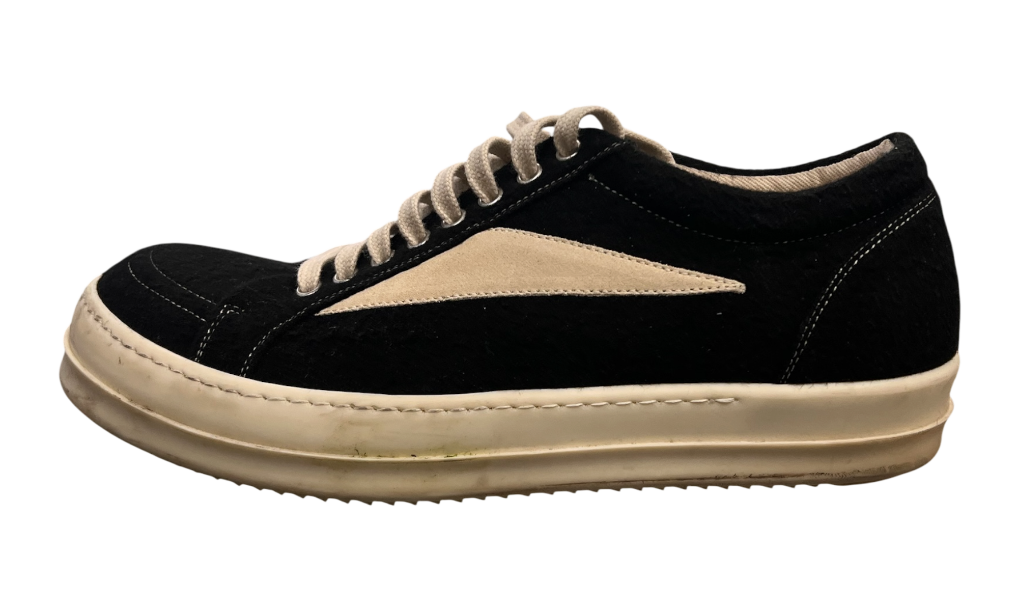 Rick Owens DRKSHDW Vintage Fleece Black/Milk Sneakers (Preowned)