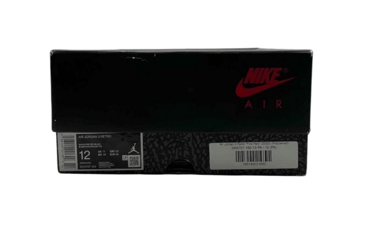 Jordan 3 Retro Fire Red (2022) (PreOwned)