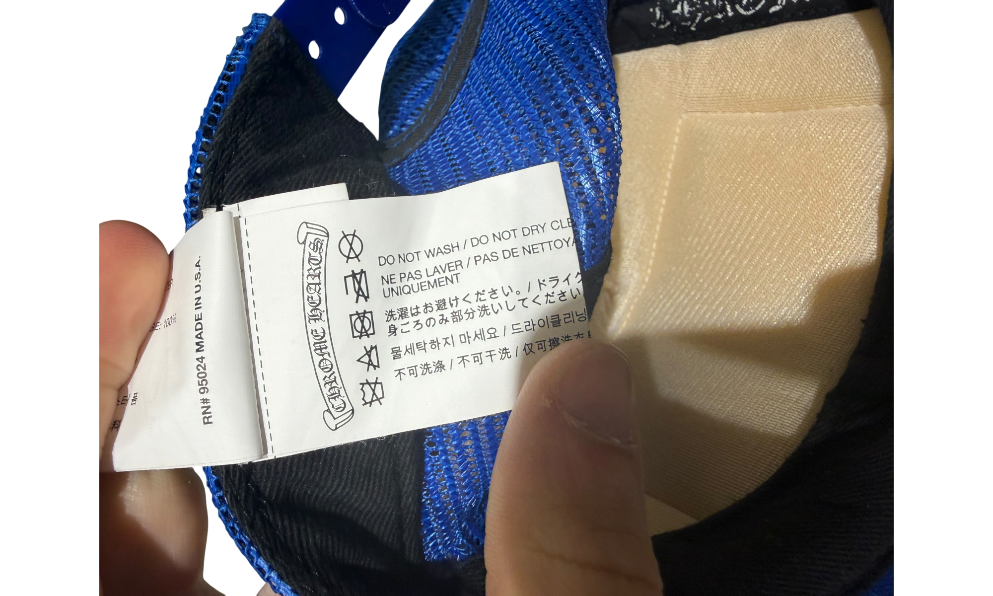 Chrome Hearts FUCK Hollywood Trucker Hat Red/White/Blue (PreOwned)