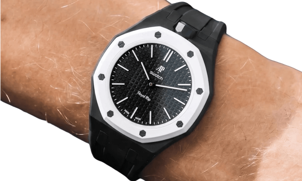 Swatch x Audemars Piguet AP Bioceramic Royal Pop Ocho Negro on Black Rubber Band & Black Case
