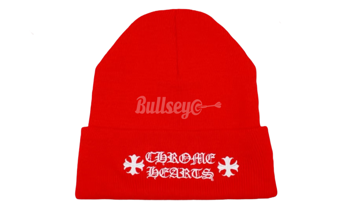 Chrome Hearts Script Red Beanie