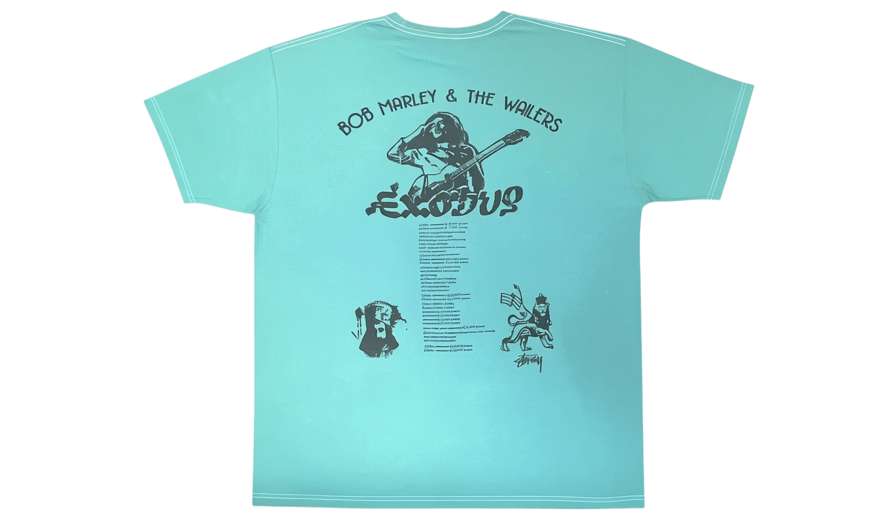 Stussy X Bob Marley Exodue Blue T-Shirt (PreOwned)